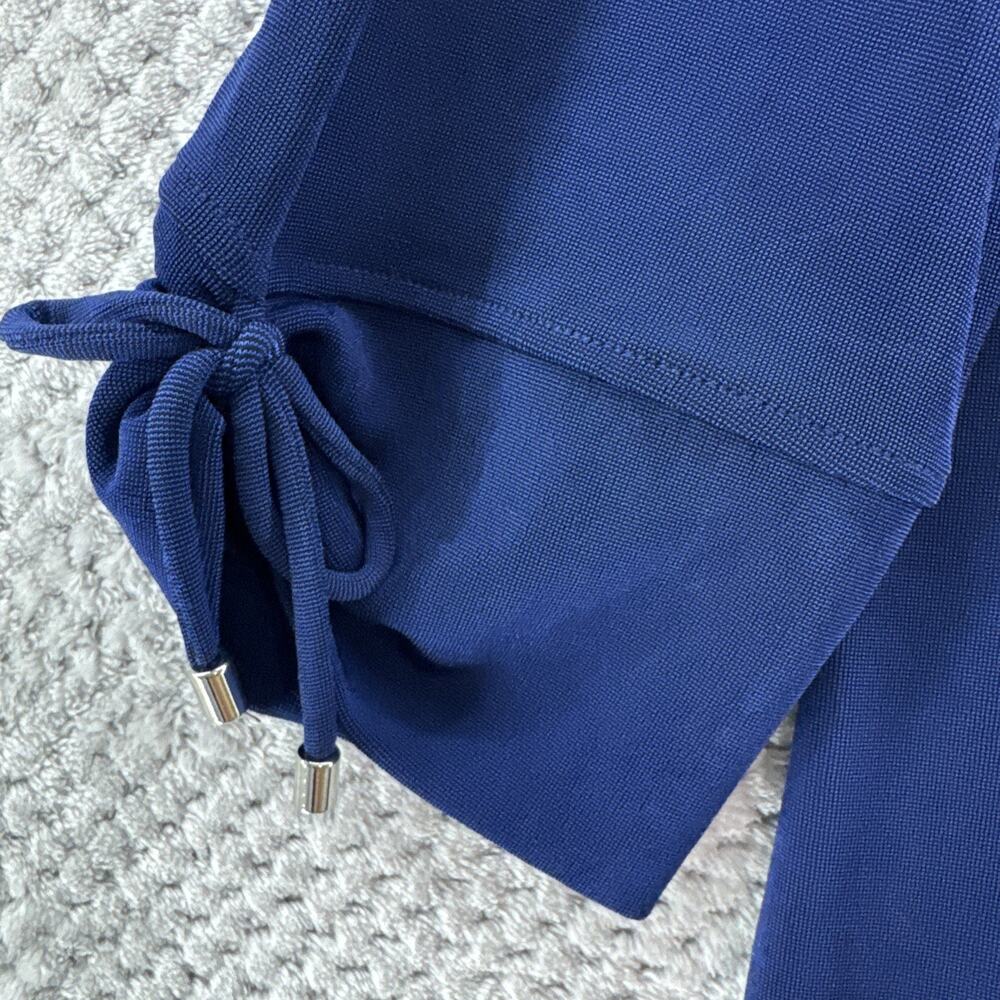 Chicos Travelers Cardigan Womens 2 L/12 Blue Slinky Stretch Open Front - Picture 3 of 9